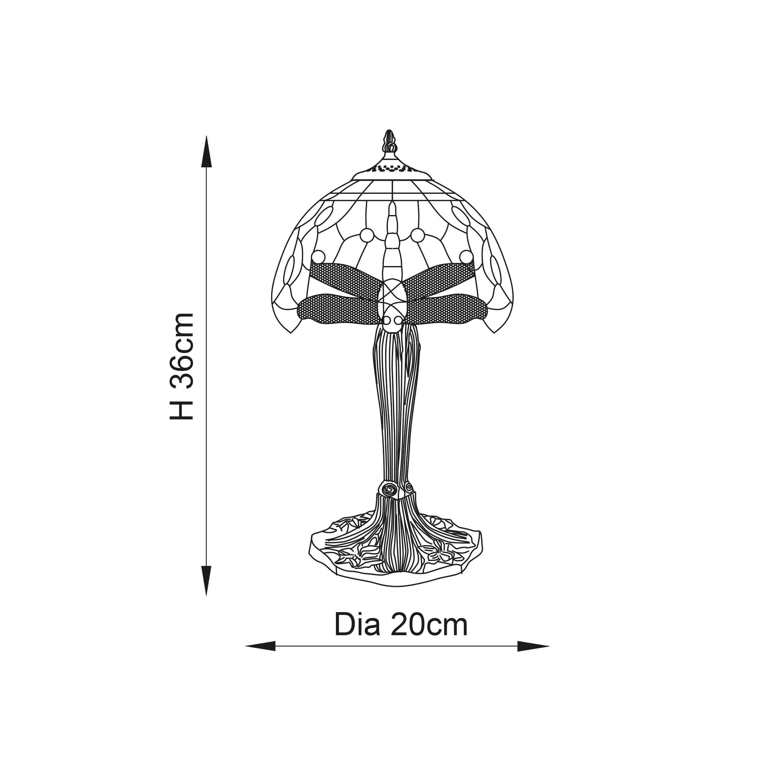 Interiors 1900 Dragonfly Flame Mini Table Lamp - Tiffany Glass