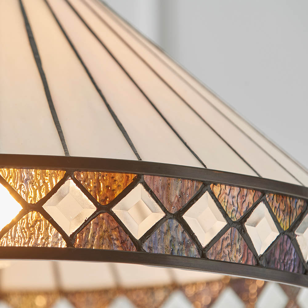 Interiors 1900 Fargo Large Single Pendant - Tiffany Glass