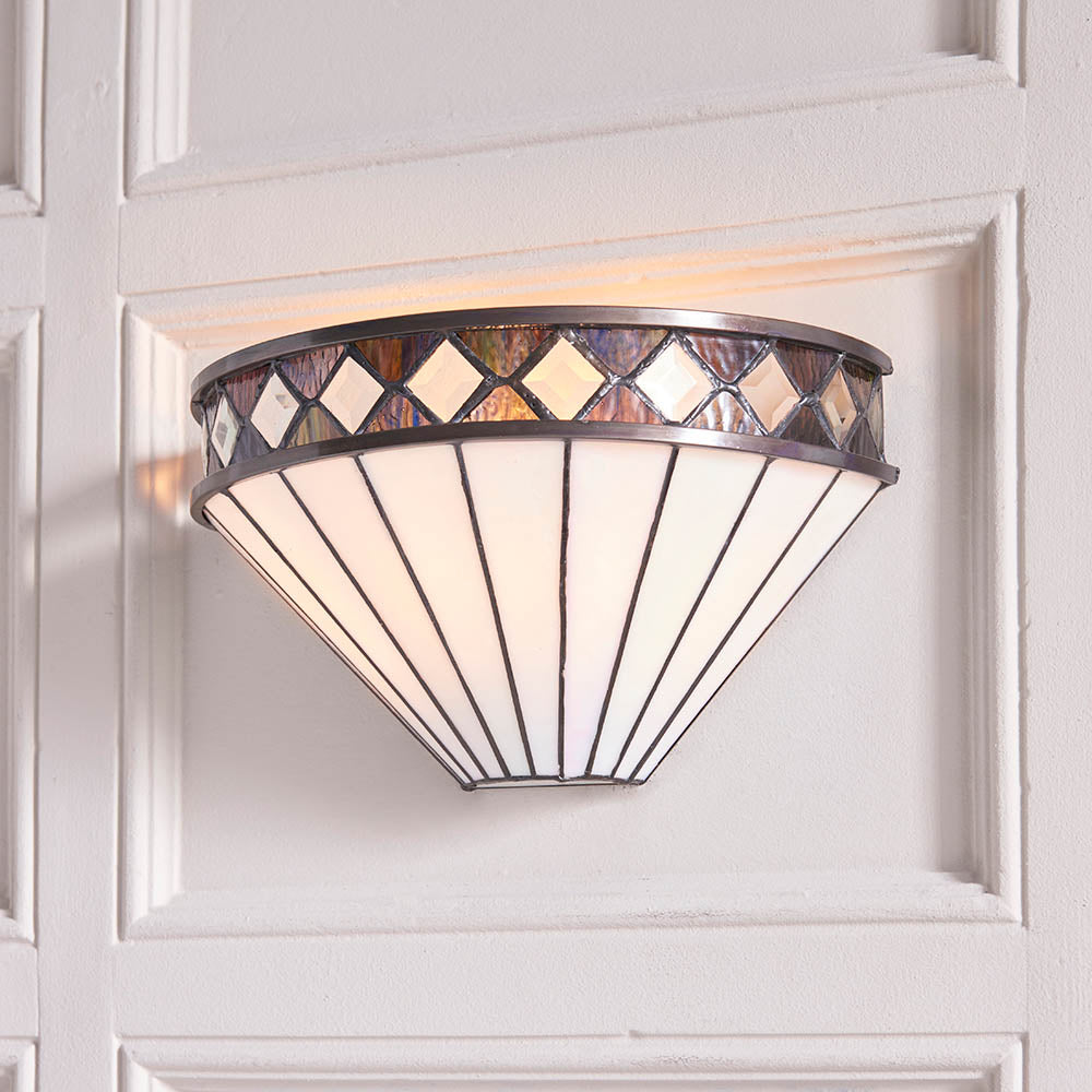 Interiors 1900 Fargo Single Wall Fitting - Tiffany Glass