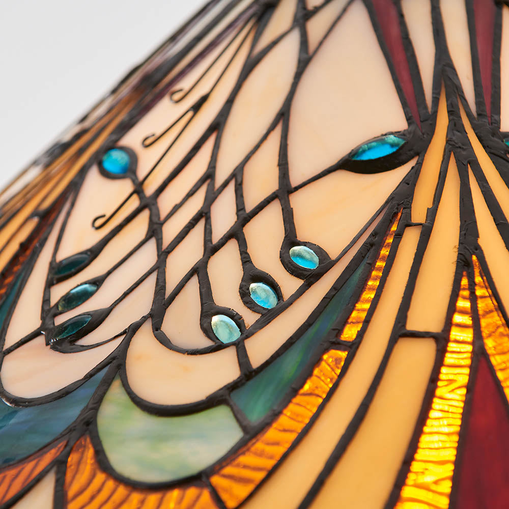 Interiors 1900 Hector Medium Pendant - Handcrafted Tiffany Style Glass