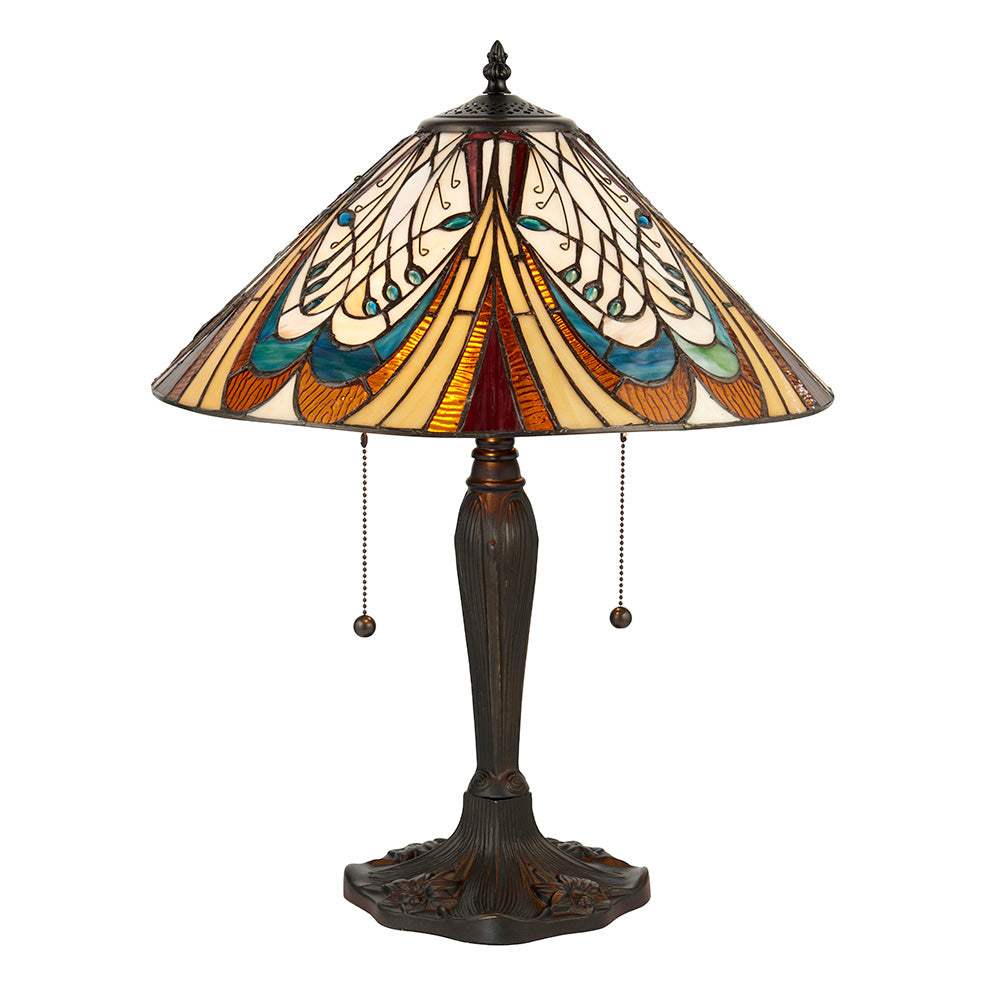 Interiors 1900 Hector Medium Table Lamp - Tiffany Glass