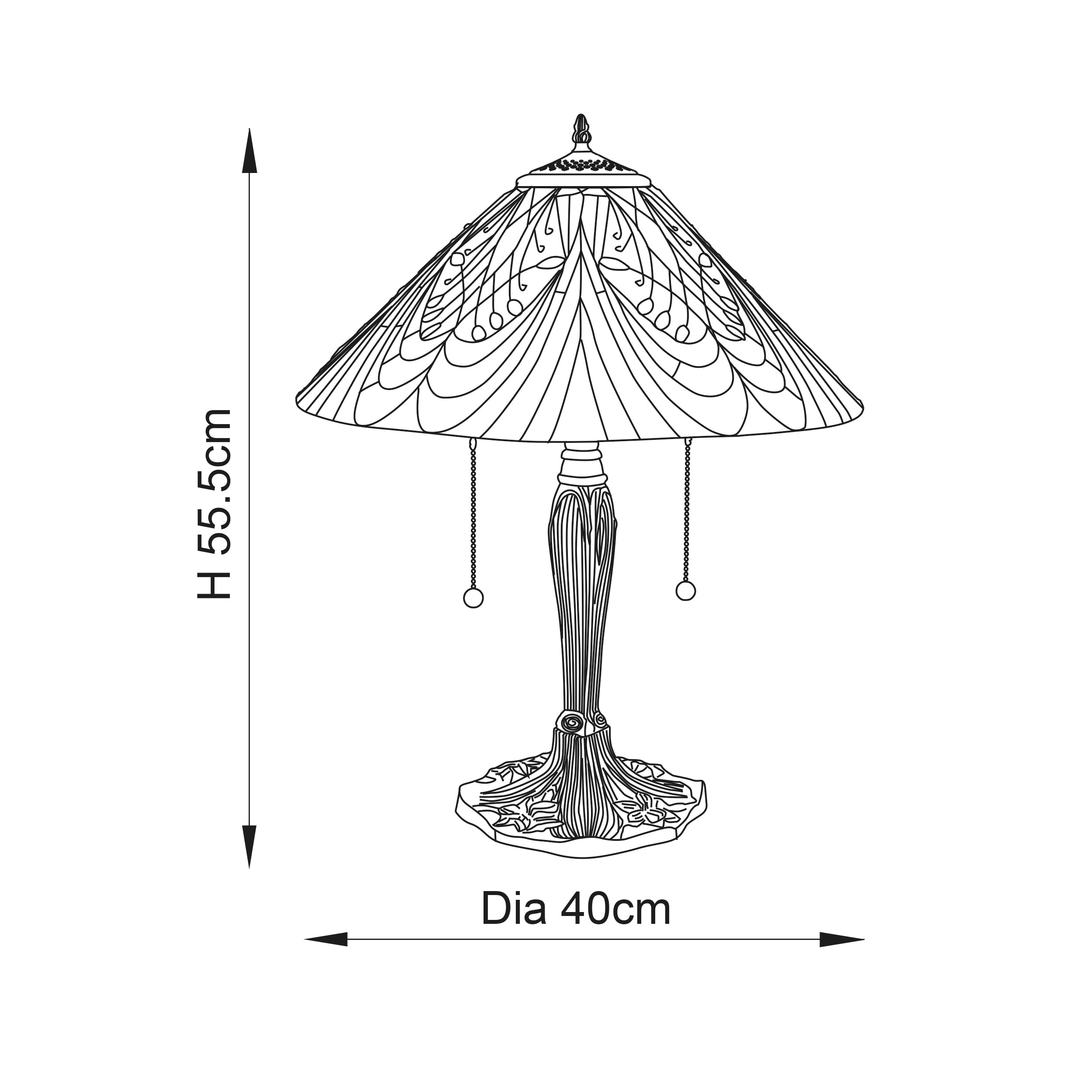 Interiors 1900 Hector Medium Table Lamp - Tiffany Glass