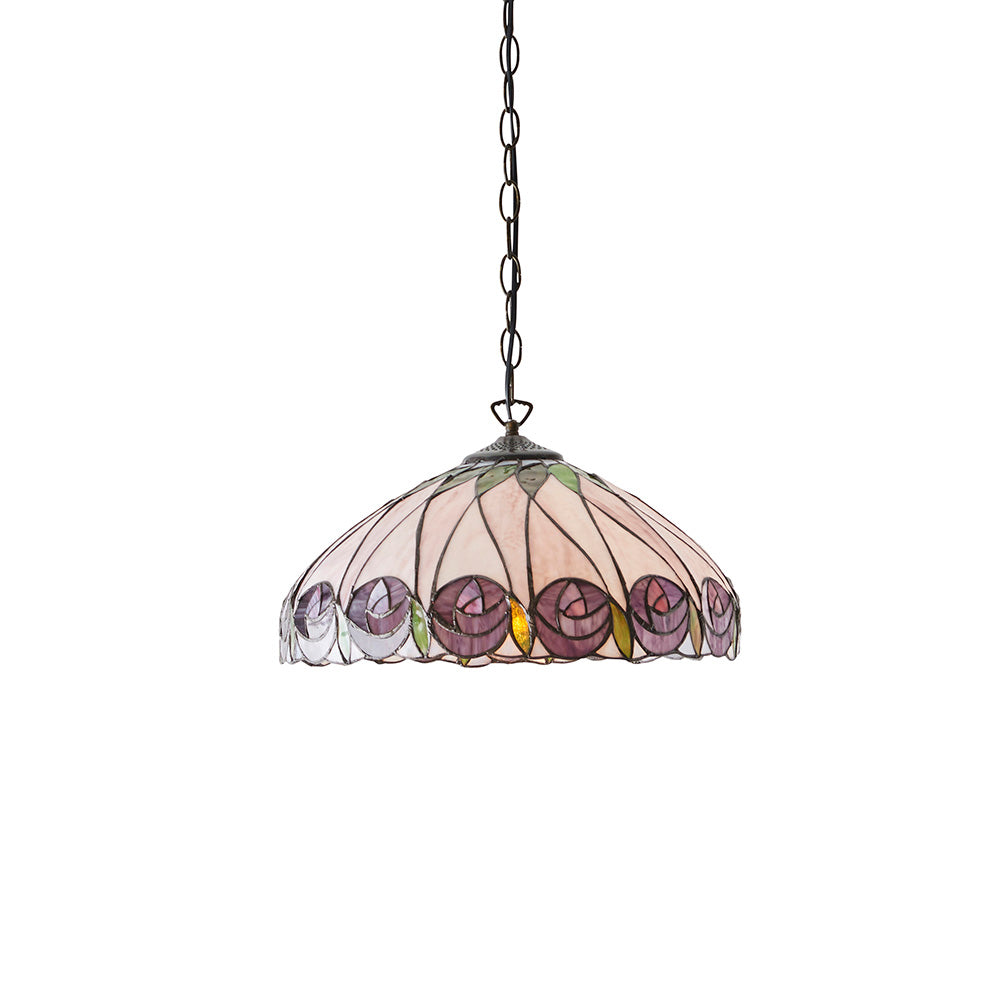 Interiors 1900 Hutchinson Medium Pendant - Handcrafted Tiffany Style Glass