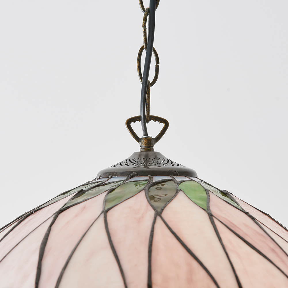 Interiors 1900 Hutchinson Medium Pendant - Handcrafted Tiffany Style Glass