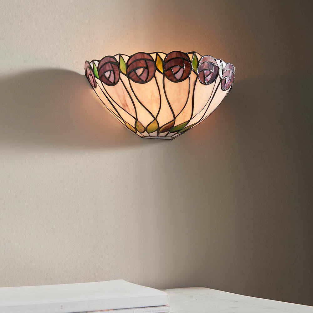 Interiors 1900 Hutchinson Single Wall Fitting - Tiffany Glass