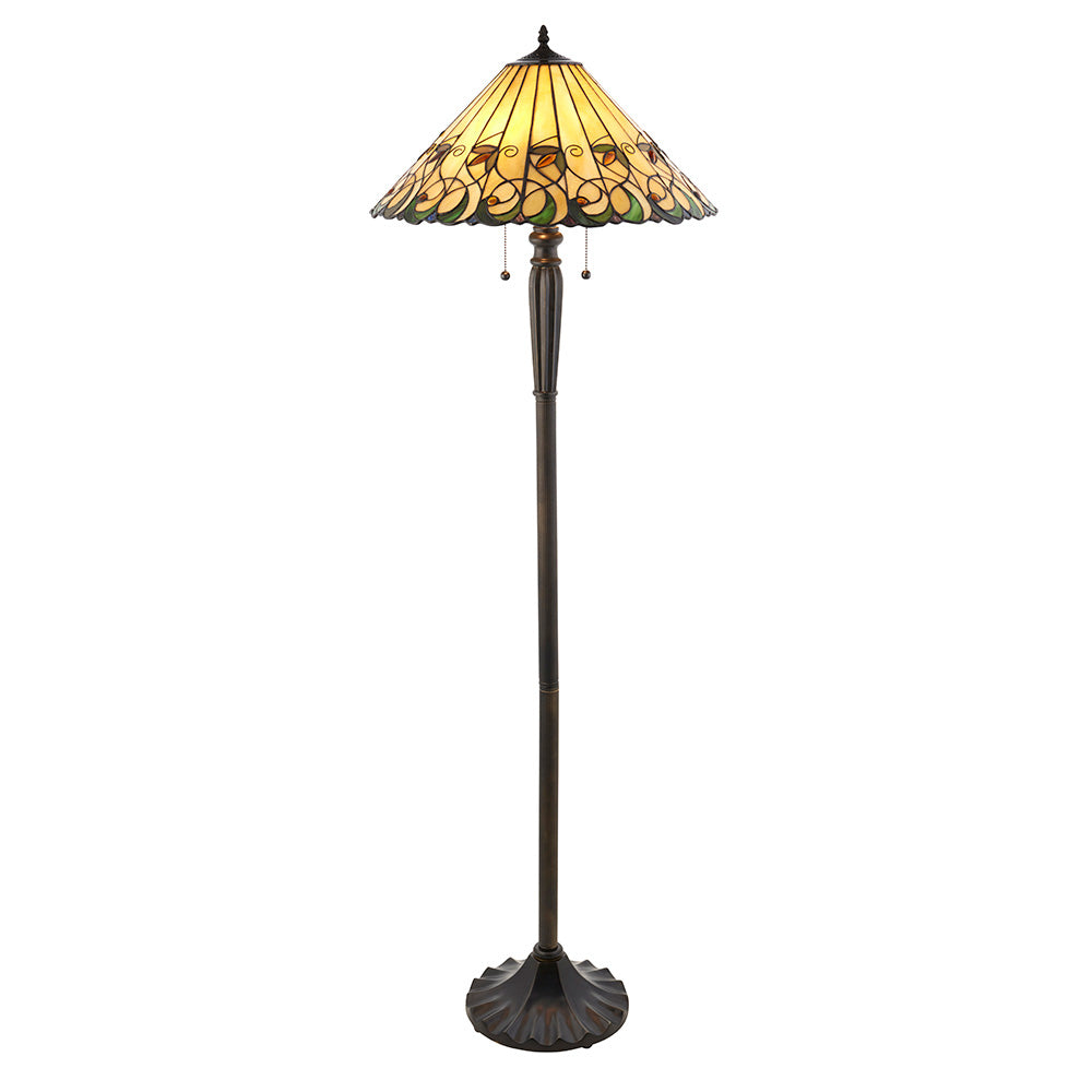 Interiors 1900 Jamelia Floor Lamp - Tiffany Glass