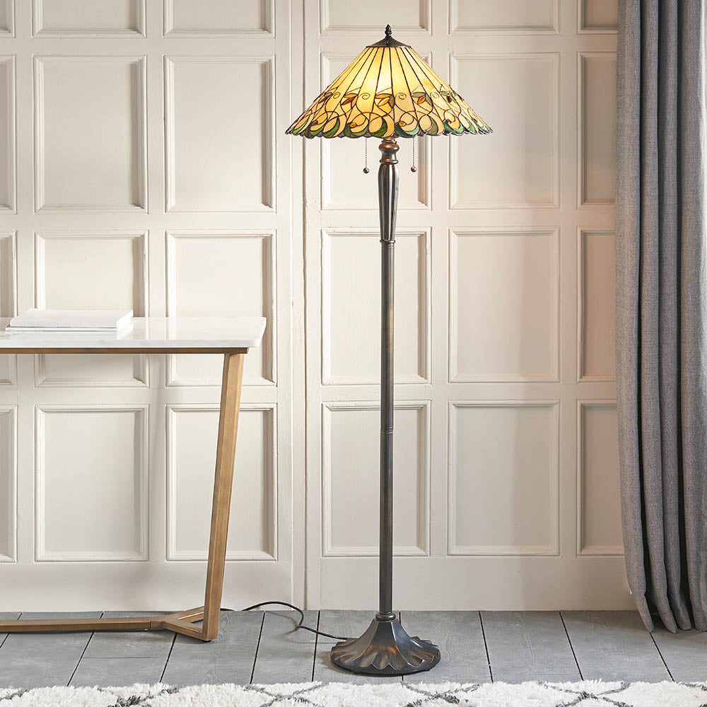 Interiors 1900 Jamelia Floor Lamp - Tiffany Glass