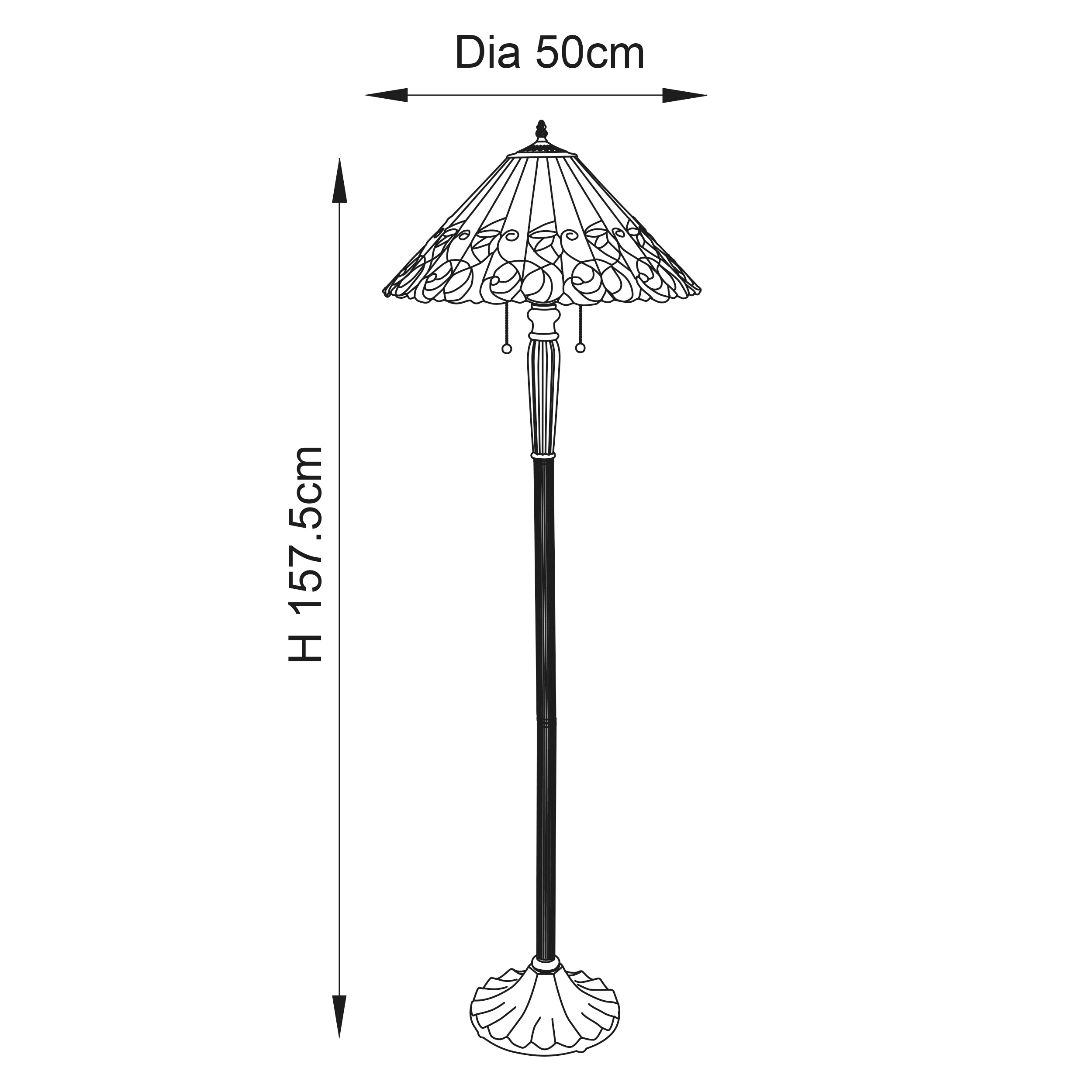 Interiors 1900 Jamelia Floor Lamp - Tiffany Glass