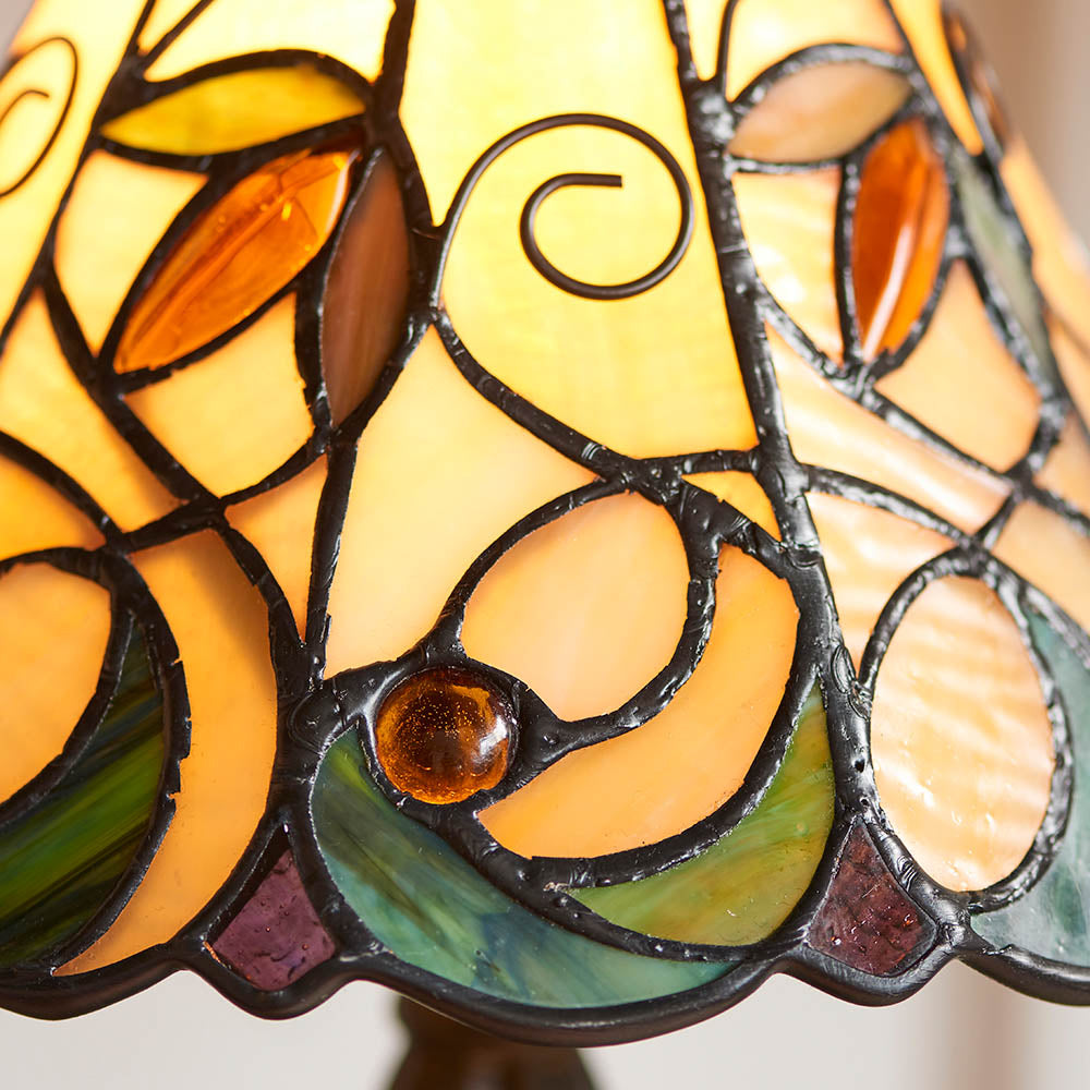 Interiors 1900 Jamelia Mini Table Lamp - Tiffany Glass
