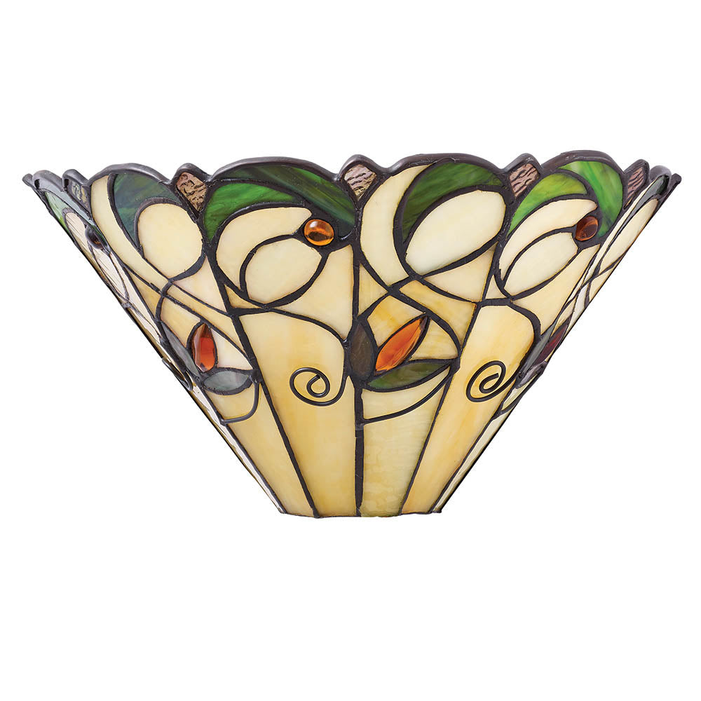 Interiors 1900 Jamelia Single Wall Fitting - Tiffany Glass