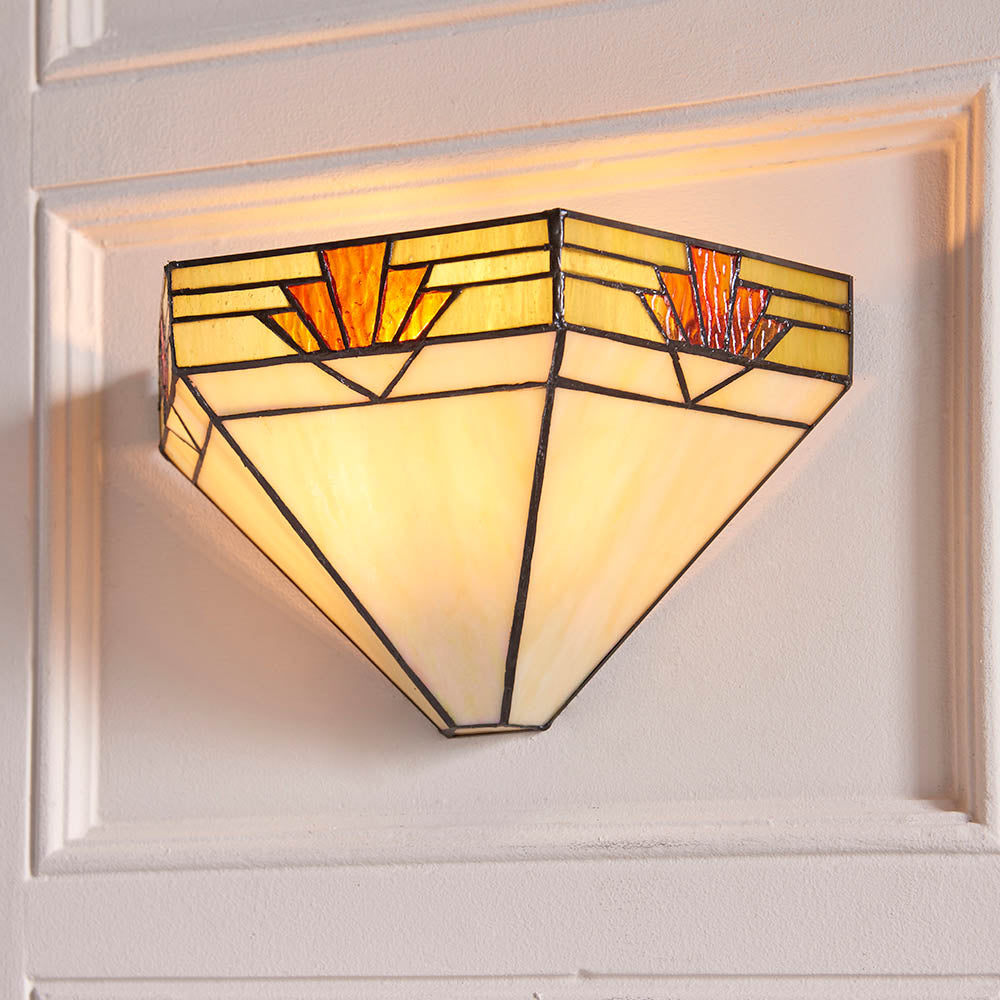 Interiors 1900 Nevada Wall Fitting - Tiffany Glass
