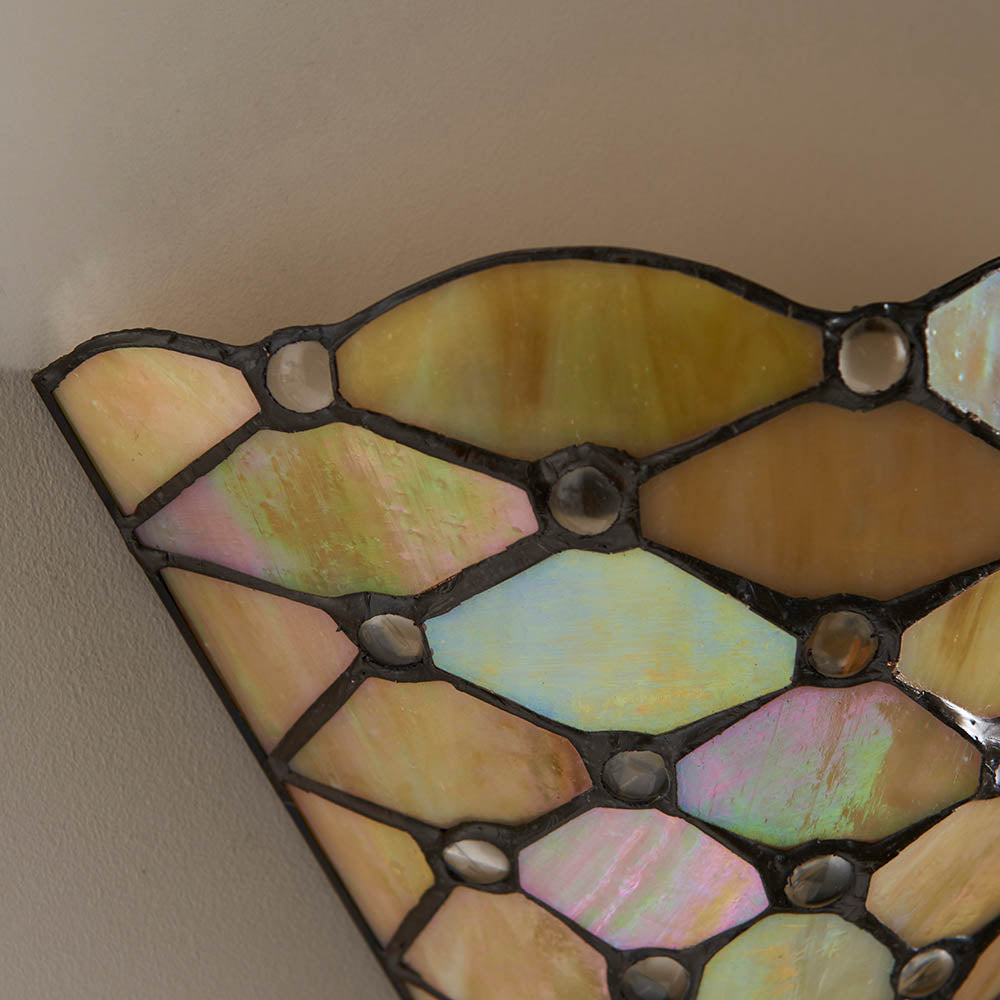 Interiors 1900 Pearl Single Wall Fitting - Tiffany Glass