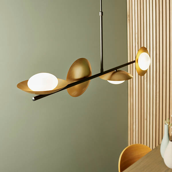Utopia Planet 4 Light Linear Pendant - Gold