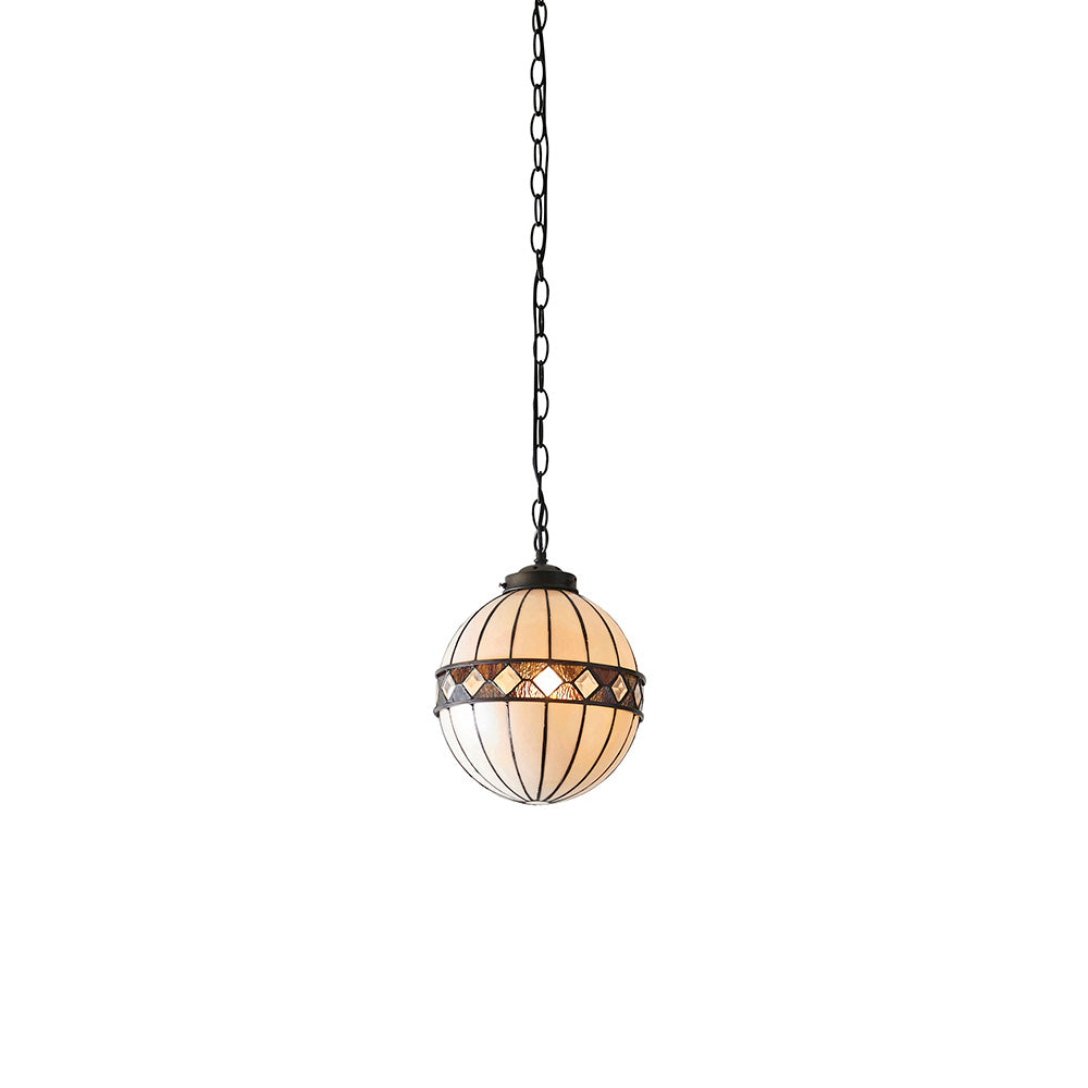 Interiors 1900 Fargo Small Globe Single Pendant - Tiffany Glass