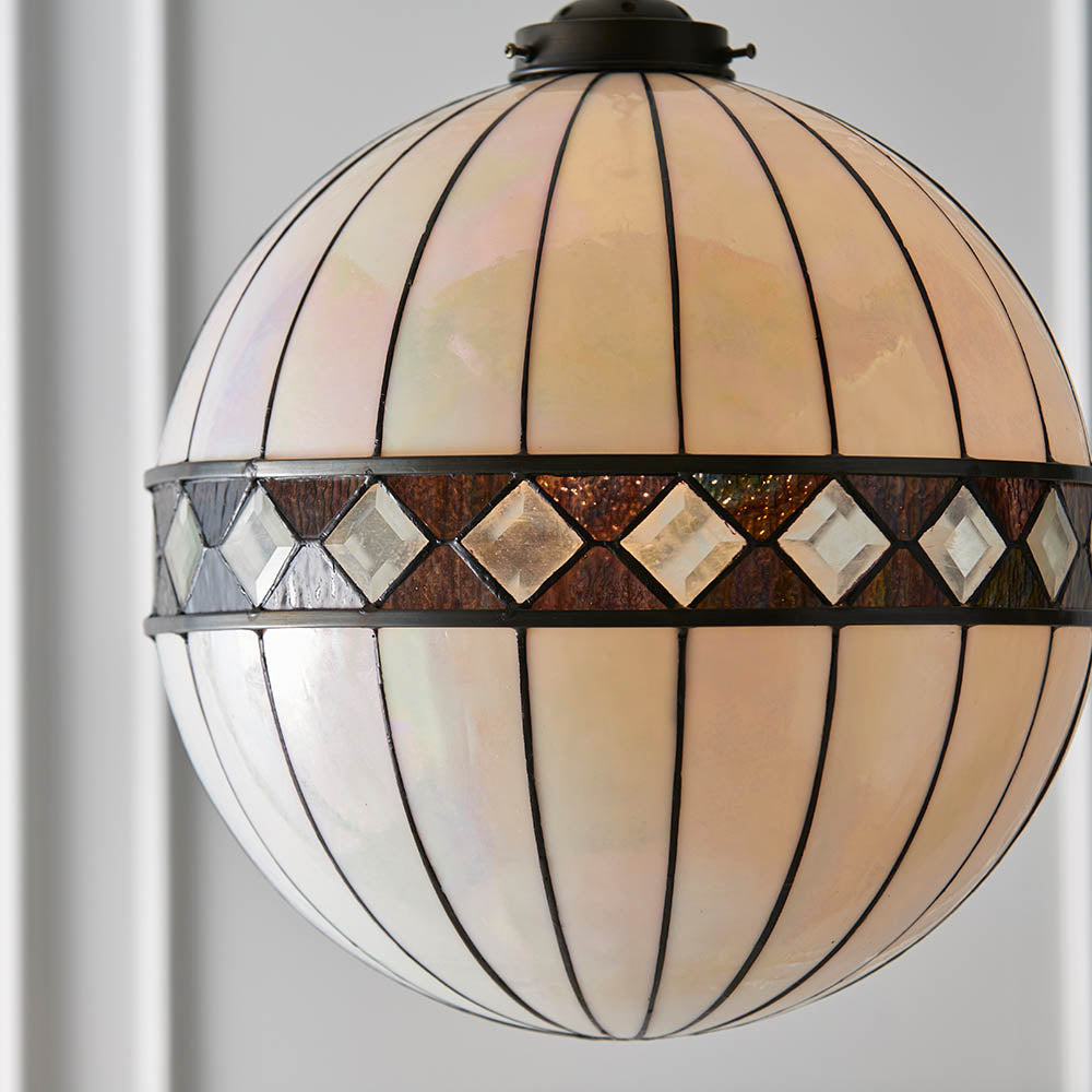 Interiors 1900 Fargo Medium Globe Single Pendant - Tiffany Glass