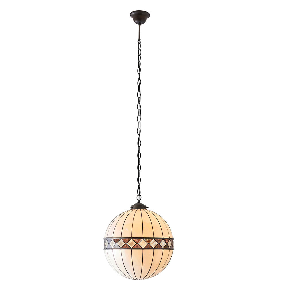 Interiors 1900 Fargo Medium Globe Single Pendant - Tiffany Glass