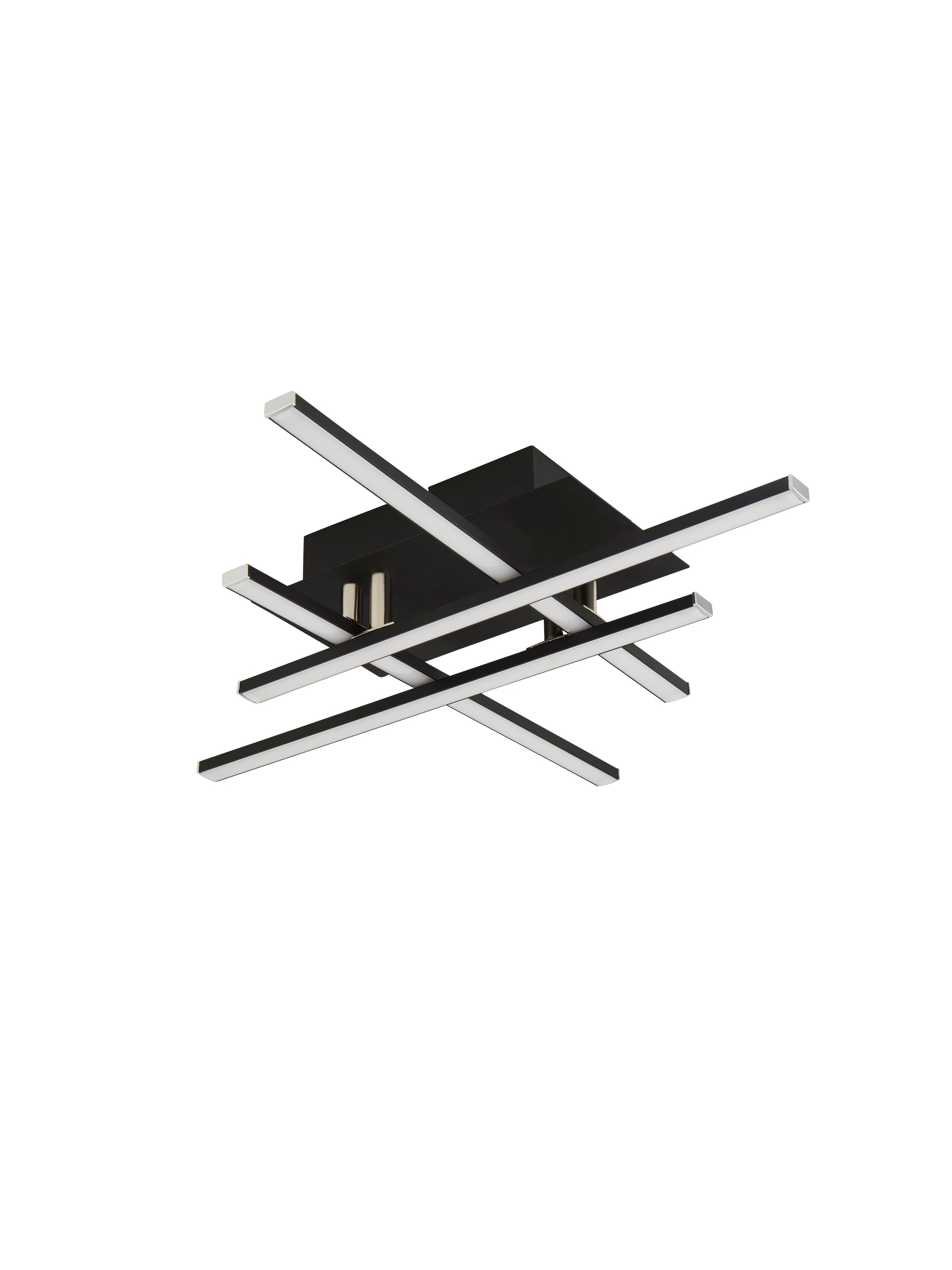 Searchlight Mark 4 Light LED Ceiling Light - Black & Opal