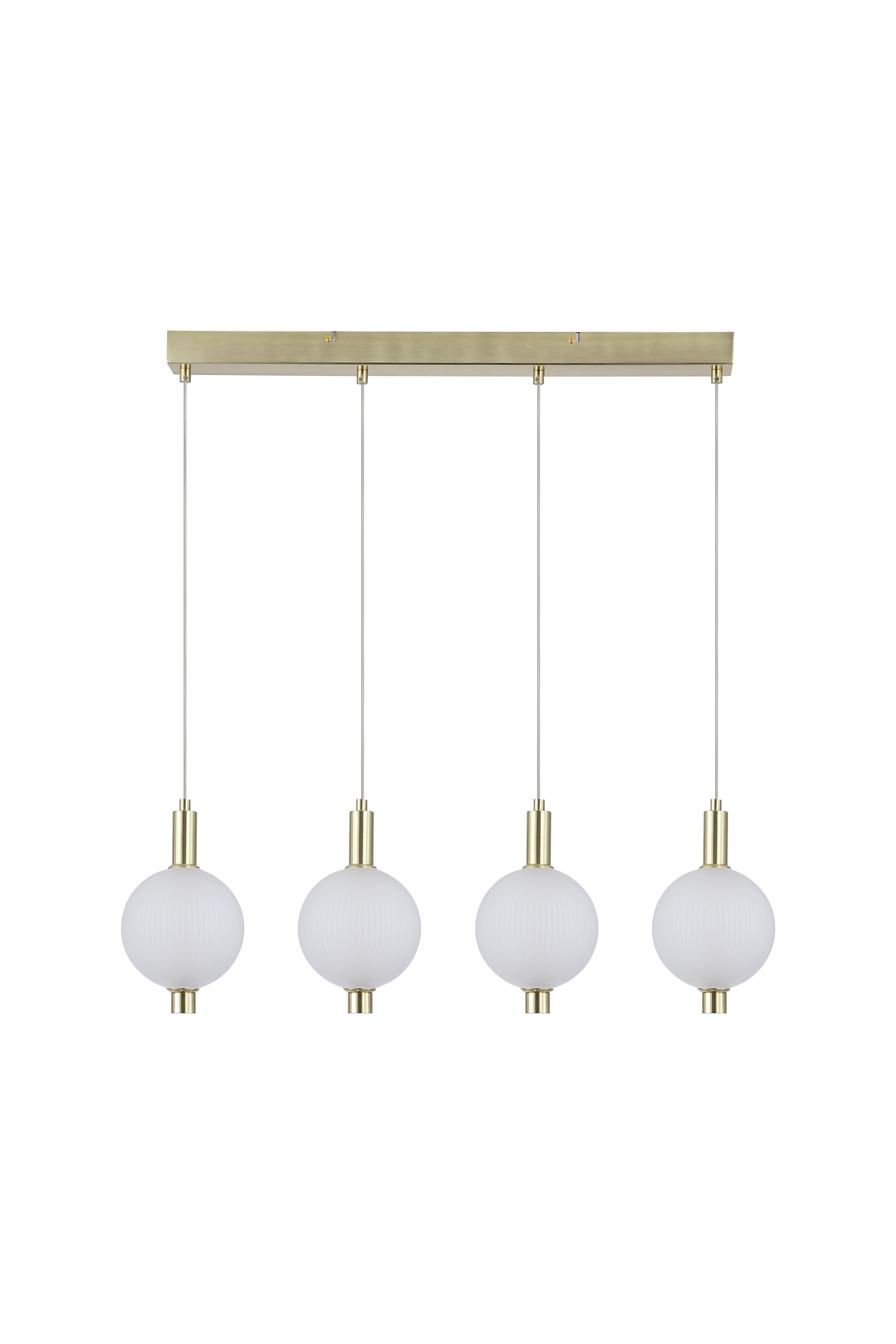 Searchlight Luminique LED 4 Light Bar Pendant - Satin Brass - view 2