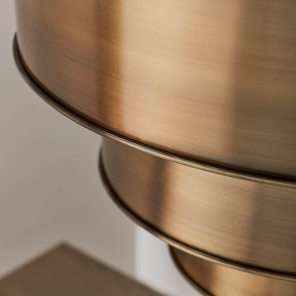 Endon Morad Single Light Pendant - Aged Brass Plate