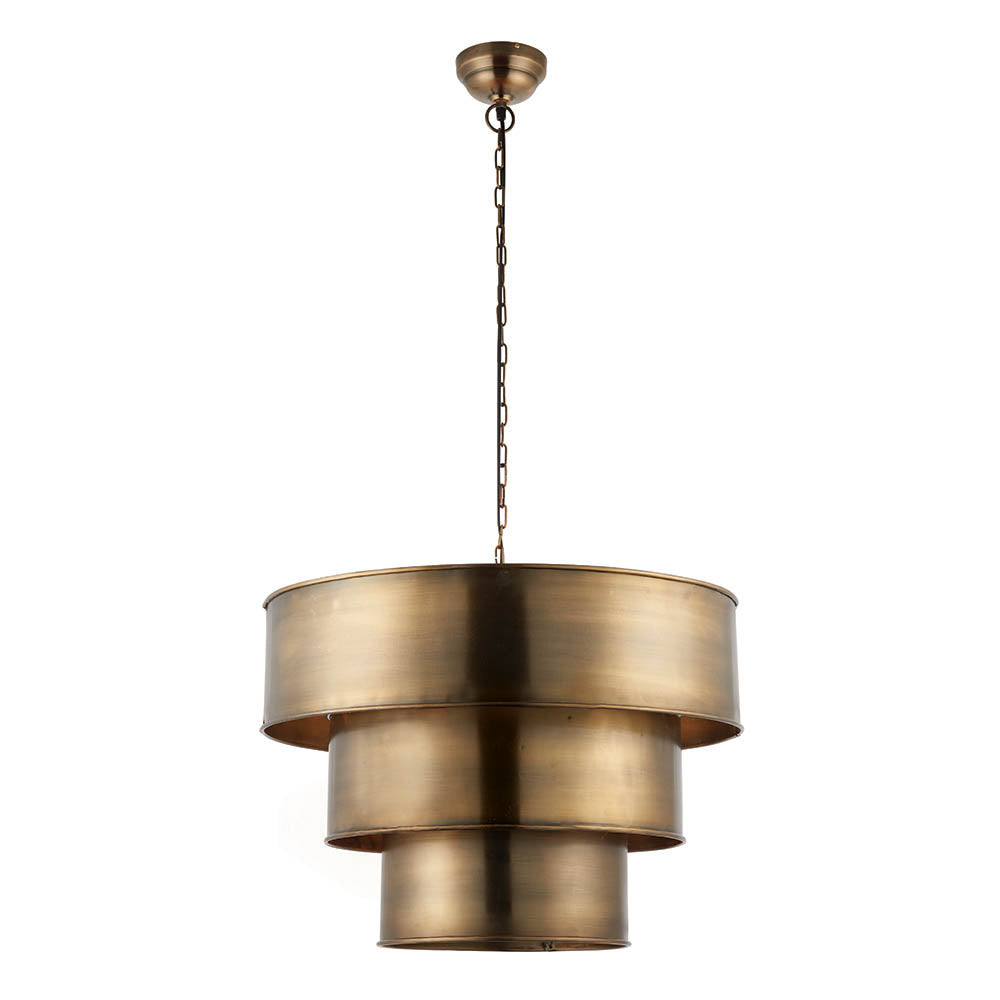Endon Morad Single Light Pendant - Aged Brass Plate