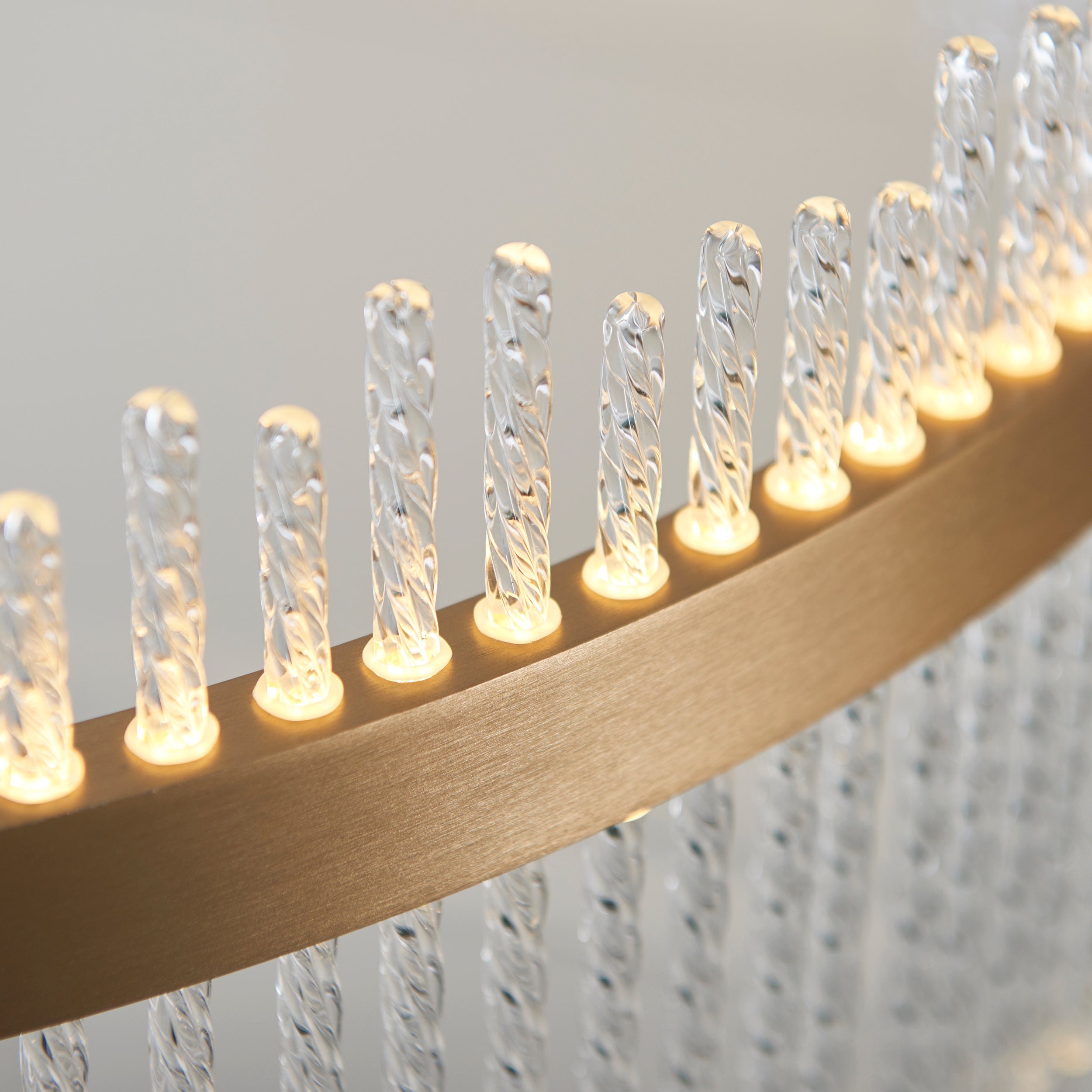 Utopia Twist Large Pendant Chandelier - Gold And Clear Glass - 70cm Diameter