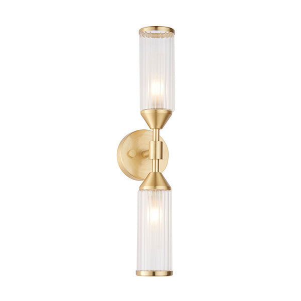 Utopia Matrix 2 Light Wall Light - Satin Brass