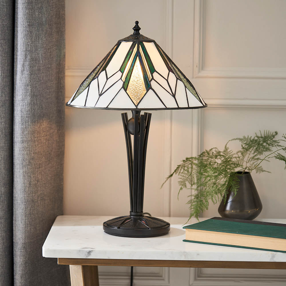 Interiors 1900 Astoria Small Table Lamp - Tiffany Glass