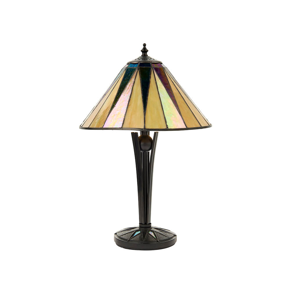 Interiors 1900 Dark Star Small Table Lamp - Tiffany Glass