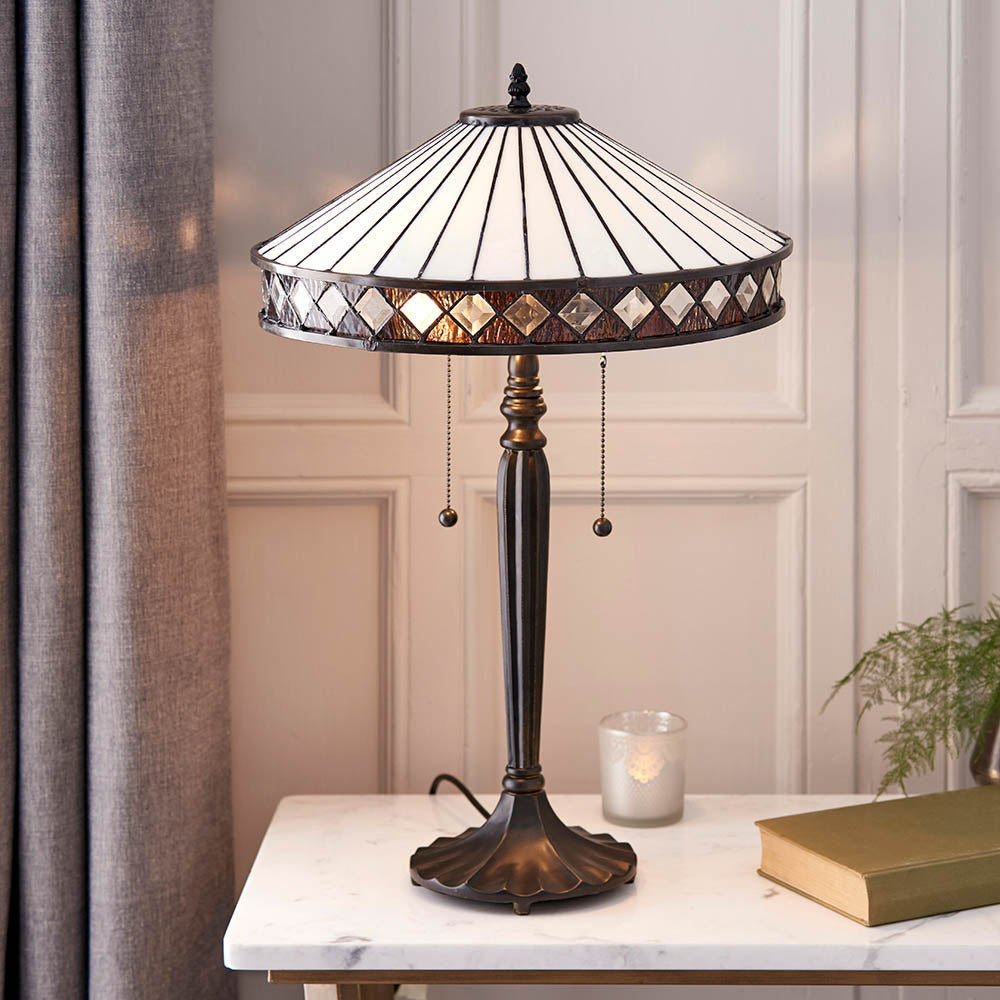 Interiors 1900 Fargo Medium Table Lamp - Tiffany Glass