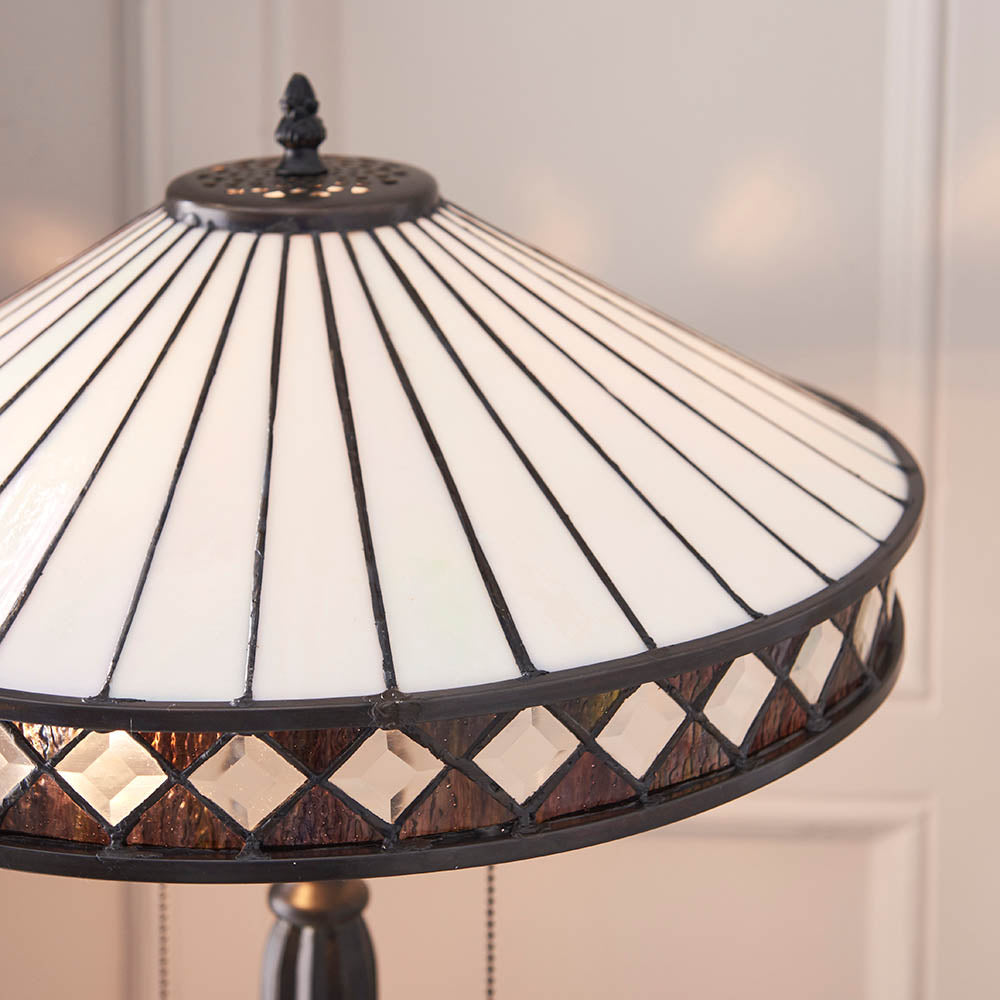 Interiors 1900 Fargo Medium Table Lamp - Tiffany Glass