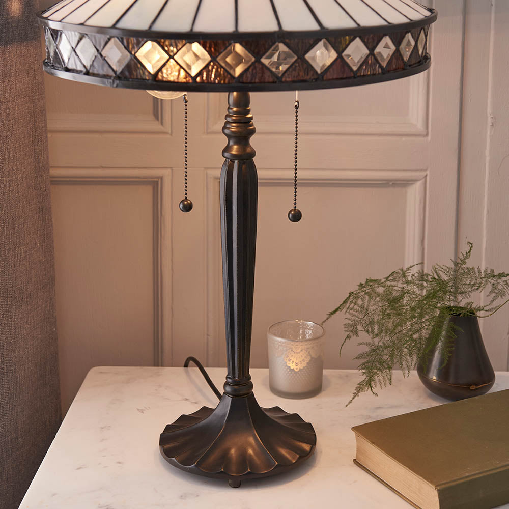 Interiors 1900 Fargo Medium Table Lamp - Tiffany Glass