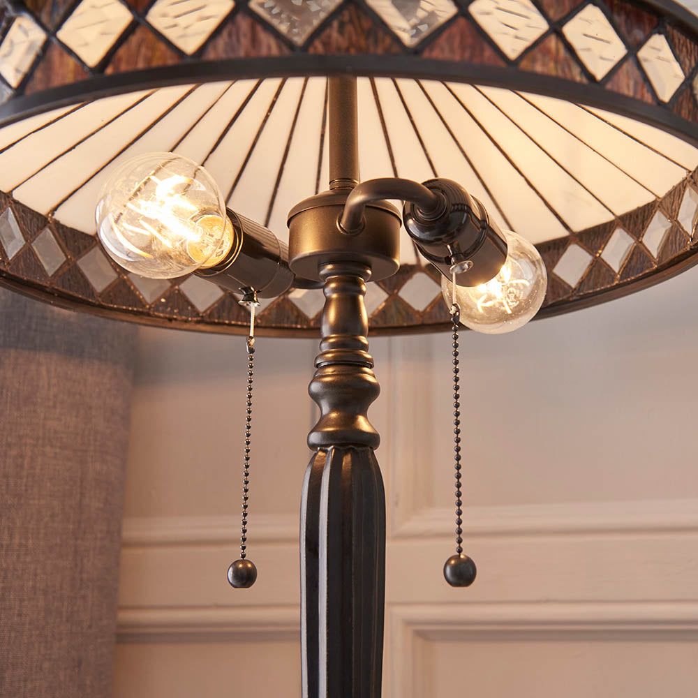 Interiors 1900 Fargo Medium Table Lamp - Tiffany Glass