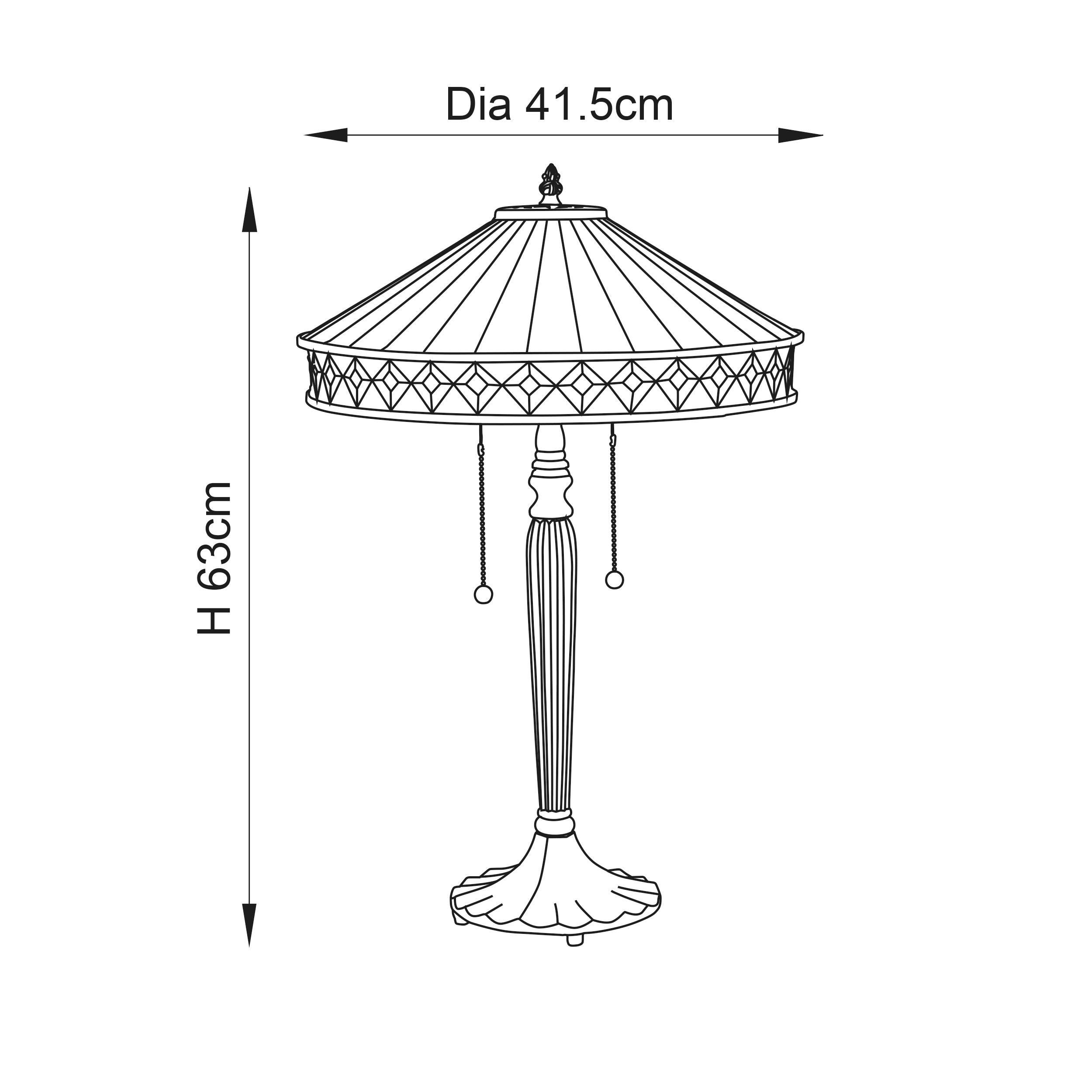 Interiors 1900 Fargo Medium Table Lamp - Tiffany Glass