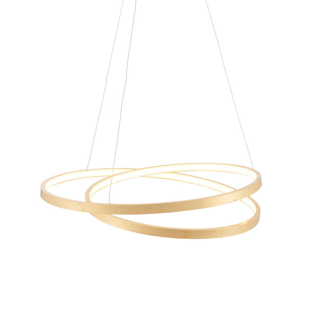 Endon Scribble Single Light Pendant - Gold Leaf & Frosted Acrylic