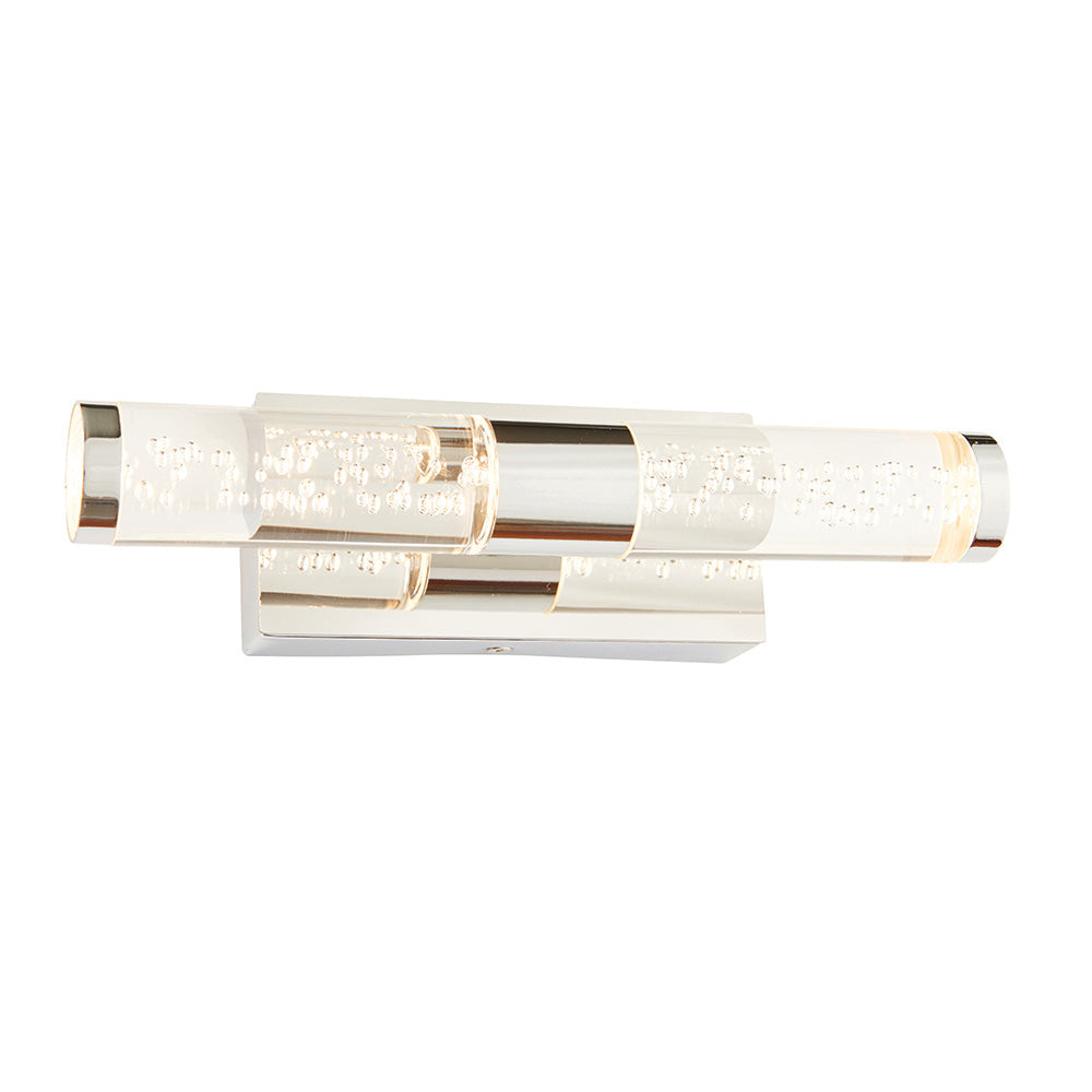 Endon Essence 2 Light Wall Light - Chrome Plate & Clear Bubble Acrylic
