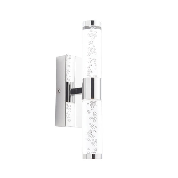 Endon Essence 2 Light Wall Light - Chrome Plate & Clear Bubble Acrylic
