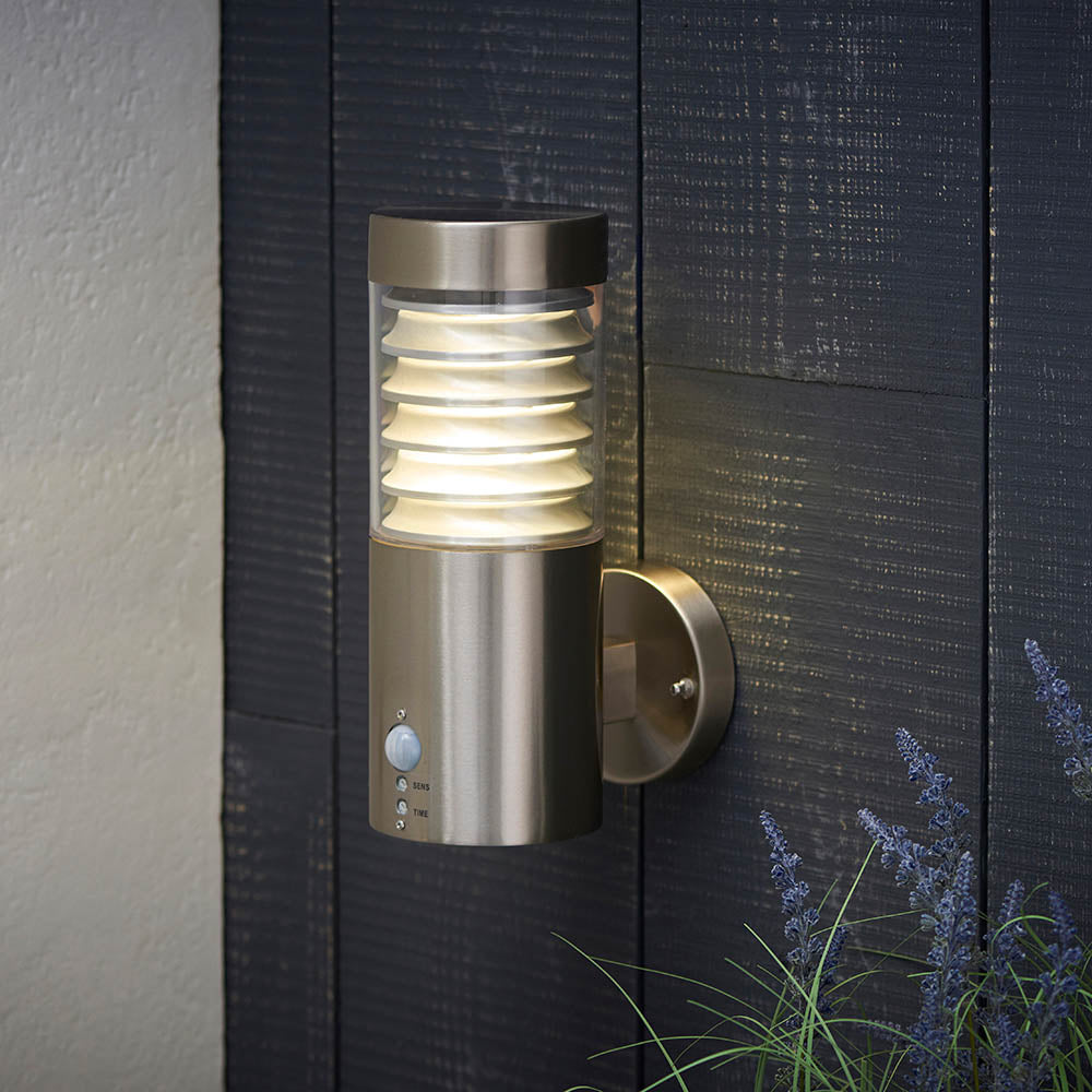 Endon Equinox LED PIR Wall Light - 316 Stainless Steel