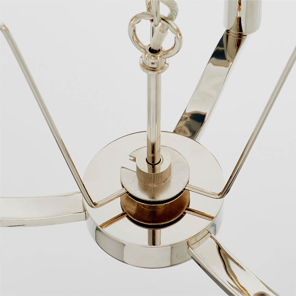 Endon Harvey 3 Light Pendant - Bright Nickel Plate & Vintage White Fabric