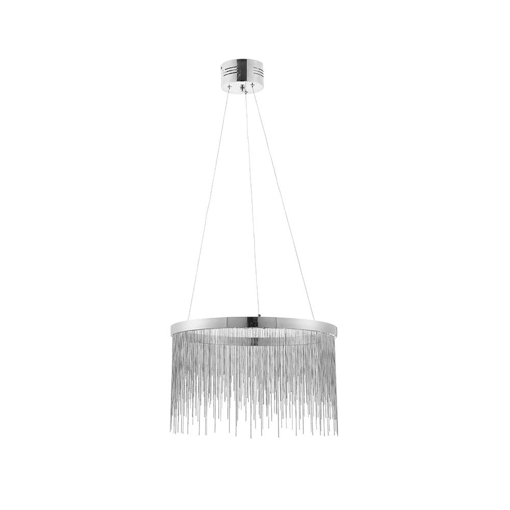 Endon Zelma Single Light Pendant - Chrome Plate & Silver Effect Chain