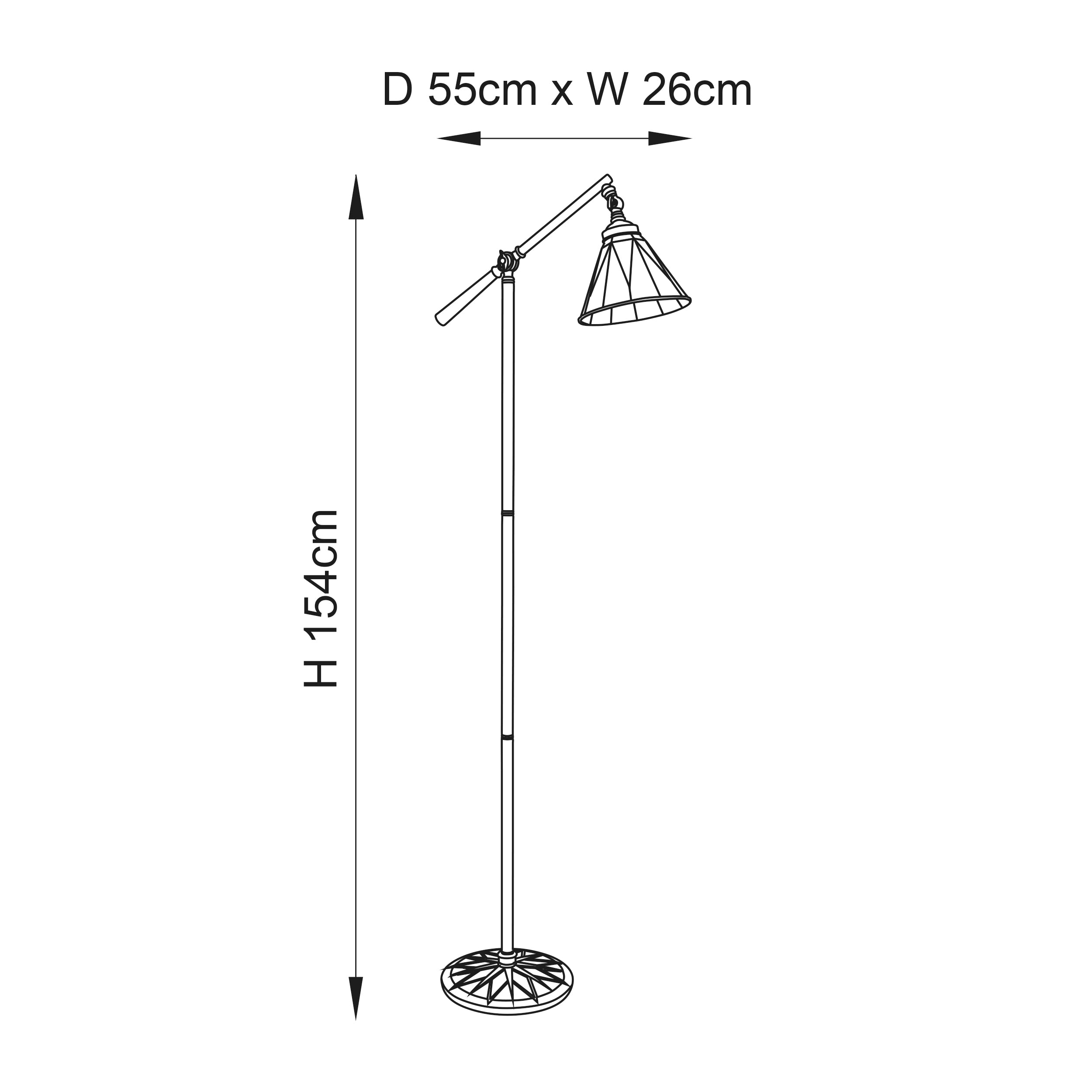 Interiors 1900 Dark Star Task Floor Lamp - Tiffany Glass