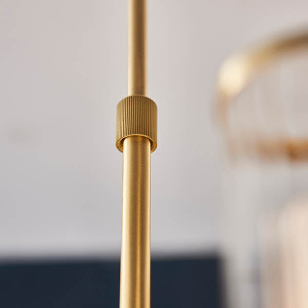 Utopia Matrix 12 Light Pendant Chandelier - Satin Brass - 73cm Diameter
