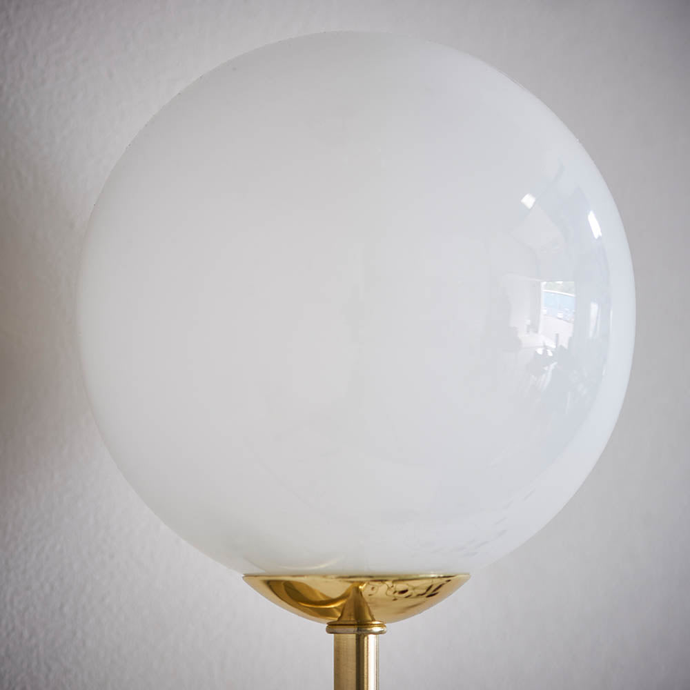 Endon Otto Single Light Wall Light - Satin Brass Plate & Opal Glass