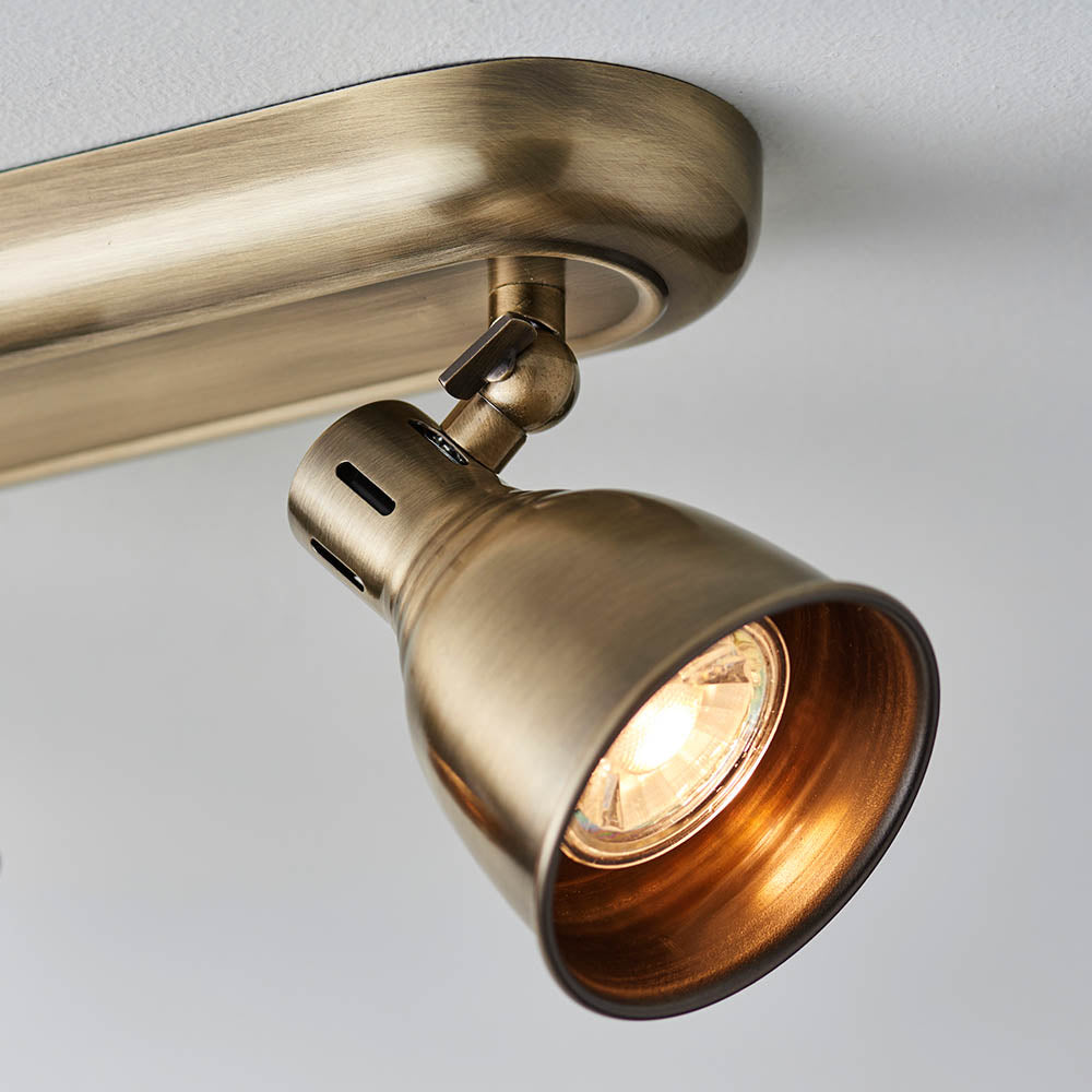 Endon Westbury 4 Light Spot Light - Antique Brass Plate
