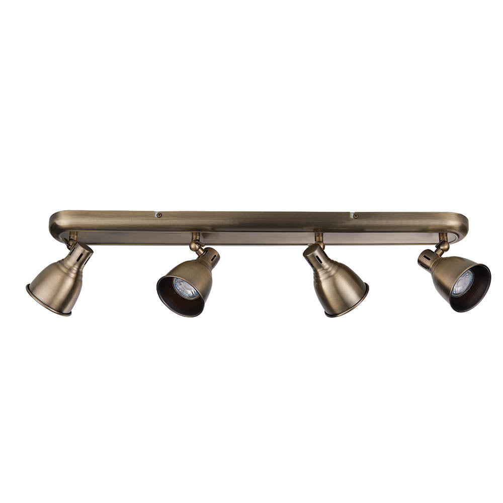 Endon Westbury 4 Light Spot Light - Antique Brass Plate