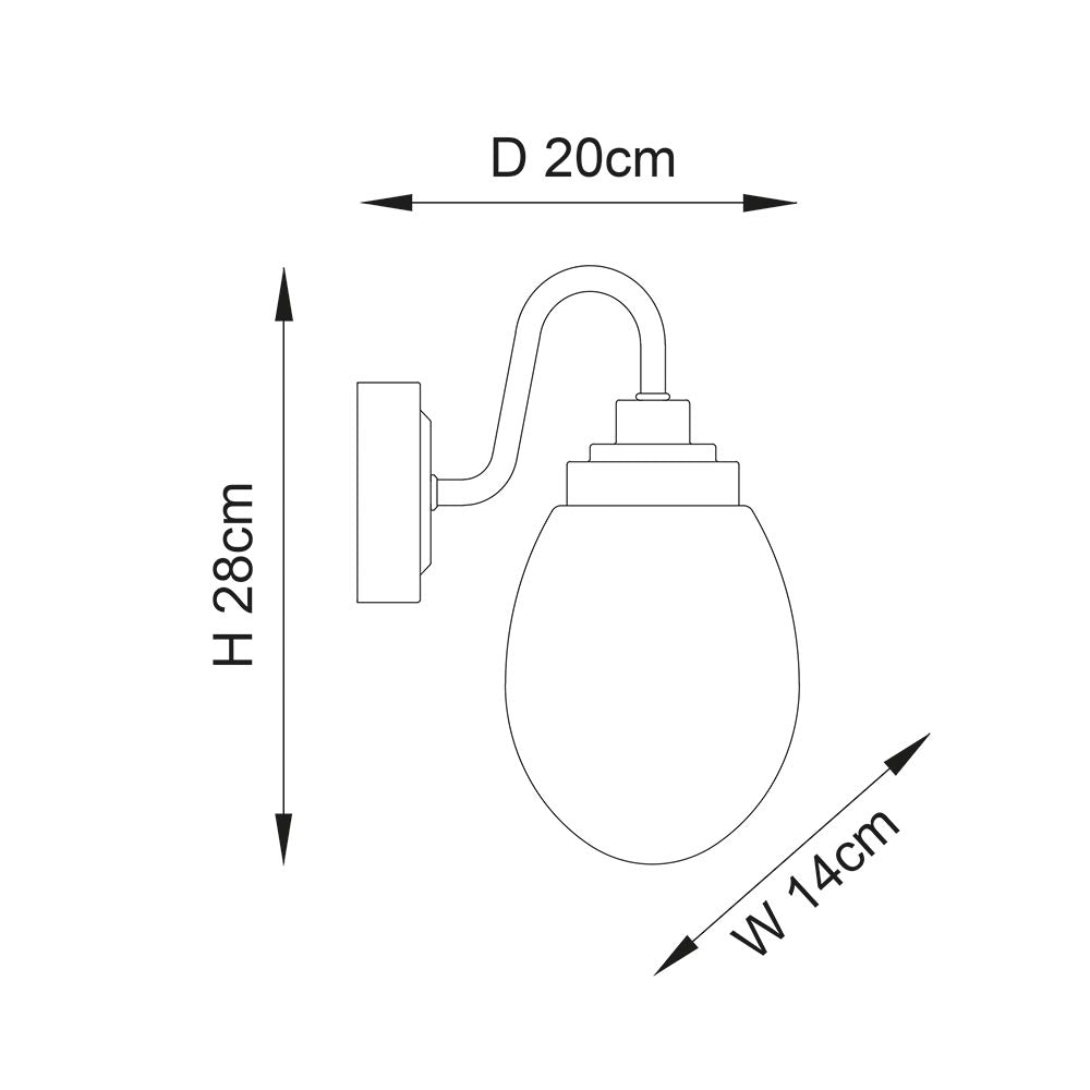 Endon Hampton Single Light Wall Light - Clear Glass & Chrome Plate