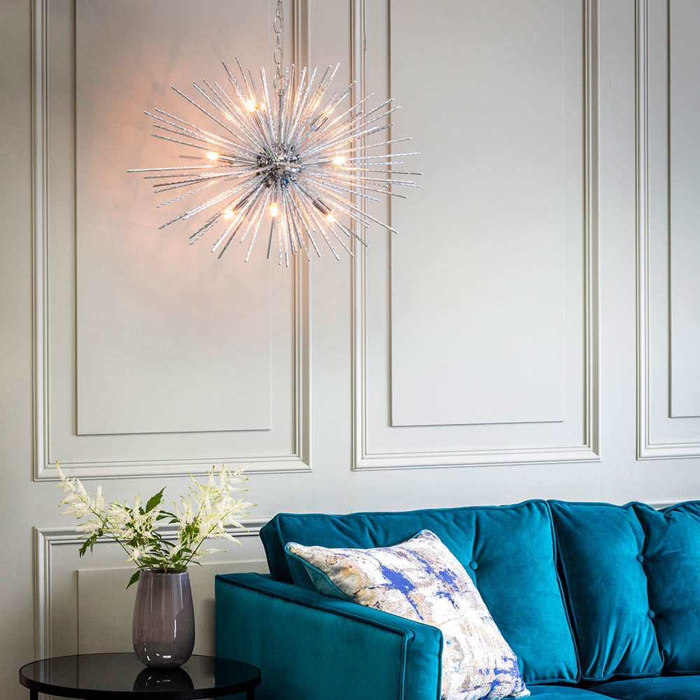 Endon Lena 9 Light Pendant - Chrome Plate