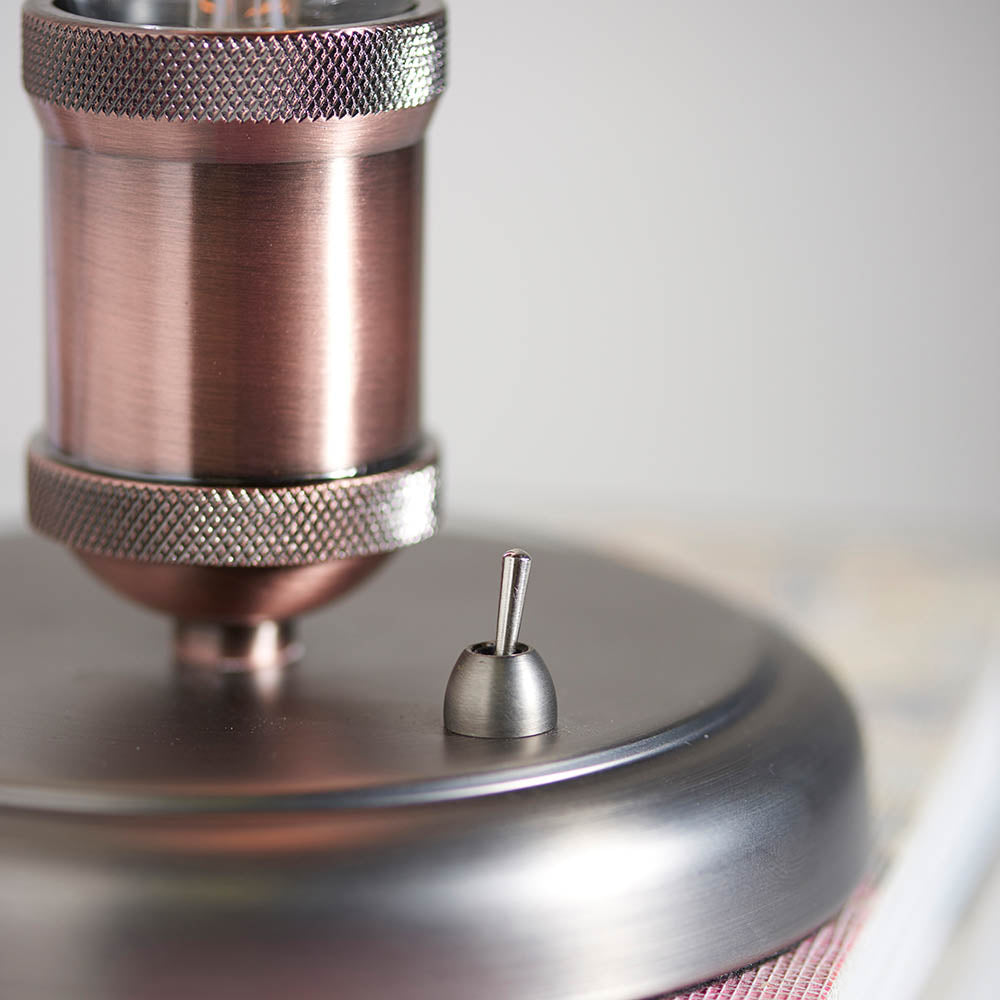 Endon Hal Single Light Table Lamp - Aged Pewter & Aged Copper Plate