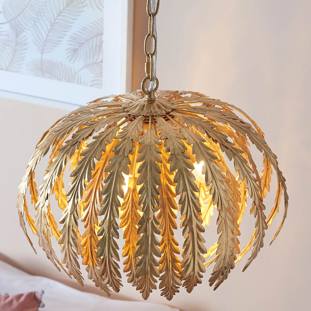 Endon Delphine 3 Light Pendant - Gold Effect Paint