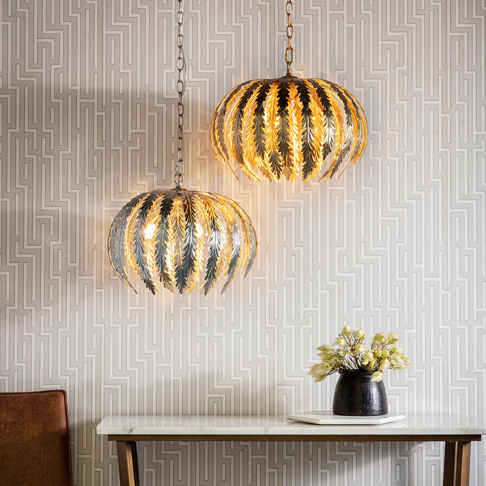 Endon Delphine 3 Light Pendant - Gold Effect Paint