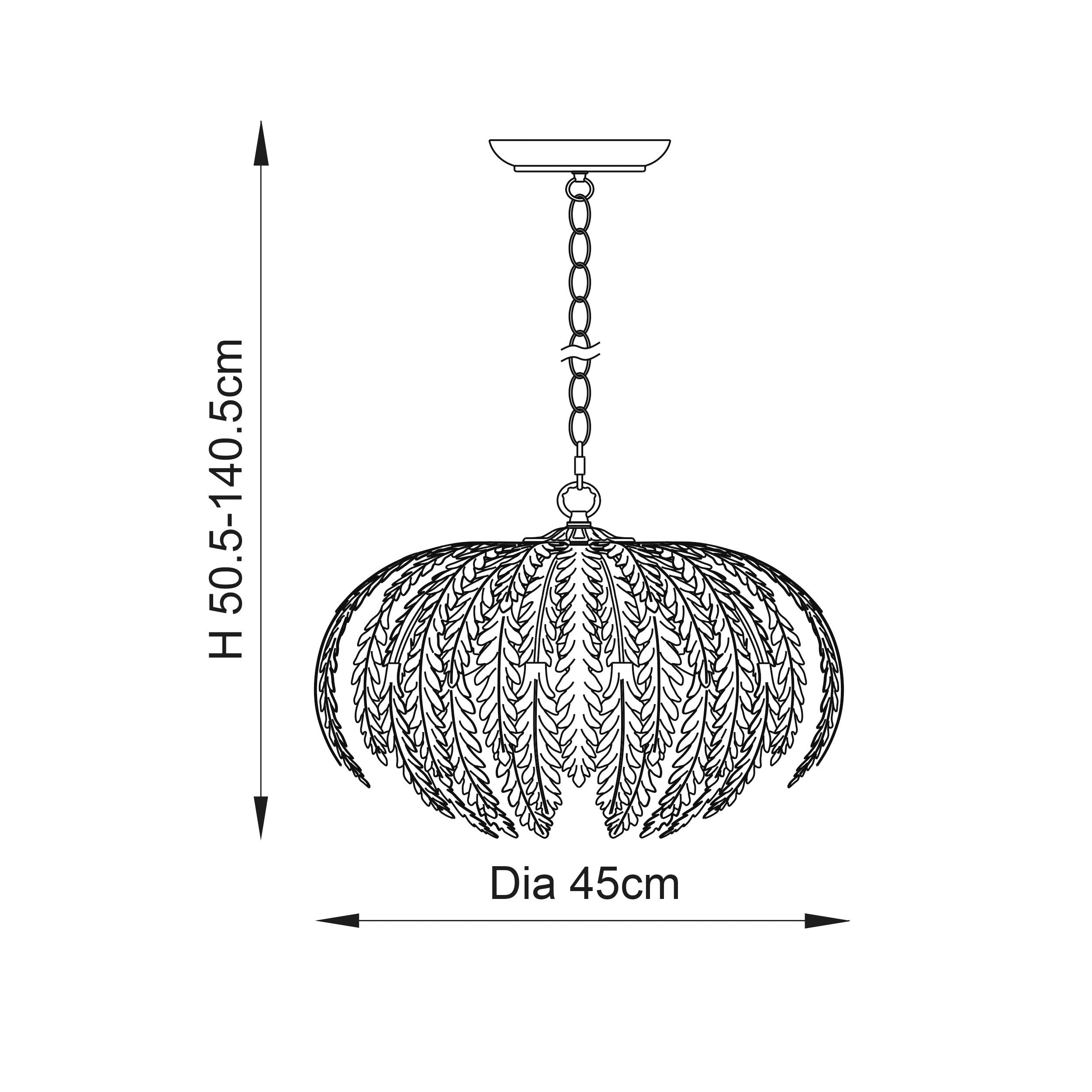 Endon Delphine 3 Light Pendant - Gold Effect Paint